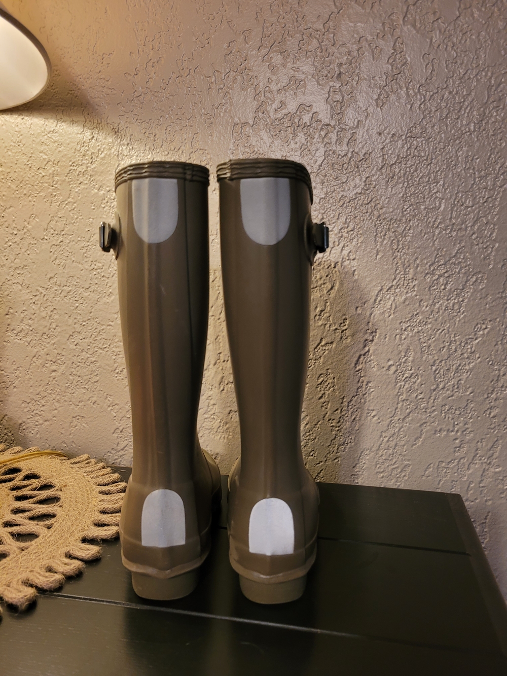 Hunter Original Kids Tall Rain Boots Olive Green Waterproof Size 3B/4G - Picture 7 of 14